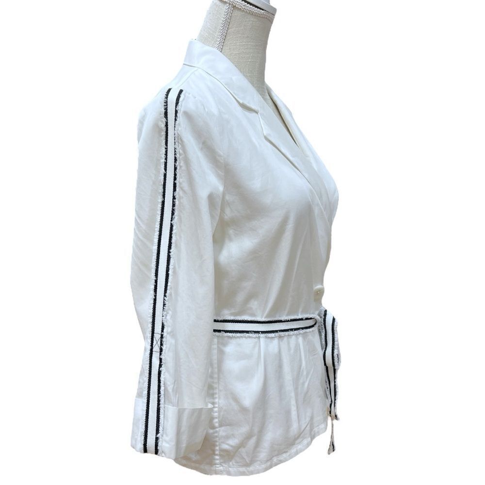ALEXIS Madelyn White with Black Striped Cotton Top Size M - Picture 3 of 9